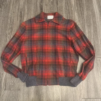 Vintage 1970’s Pendleton Shadow Plaid Zip Flannel  Size Medium/large - Image 1 of 4