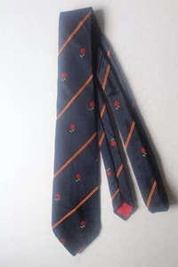 England Rugby Union Tie c1980's Macaseta Blue - Picture 1 of 4
