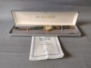 Orologio Majestron Golf Vintage Cinturino Pelle Nuovo Vecchio Stock 9" - Foto 1 di 10