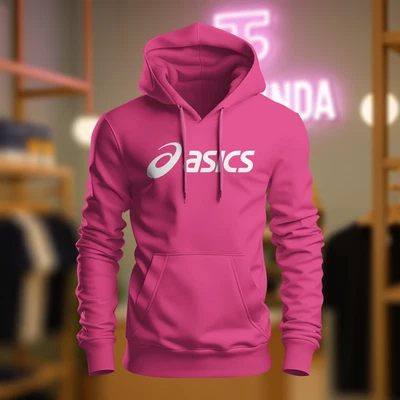 SUDADERA CON CAPUCHA logotipo asics bestseller divertida hecha en EE. UU. S-3XL Foto 1 de 2
