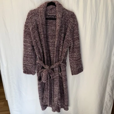 Barefoot Dreams CozyChic Belted Robe in Heathered Plum Size 1 Luxury Loungewear - Image 1 of 4