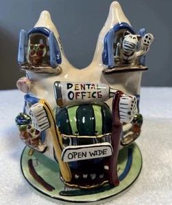 Vintage Blue Sky CLAYWORKS 2001 Decorazione Dentista Ufficio Odontoiatrico Ceramica con Piatto - Foto 1 di 13