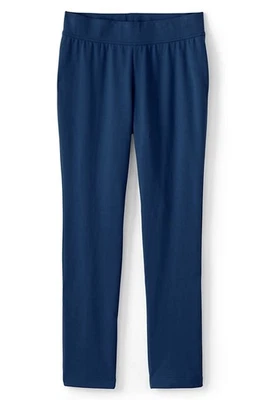 LANDS END Deep Sea Navy Starfish Slim Leg Knit Stretch Pants* Womens XL 18 NEW - Image 1 of 4