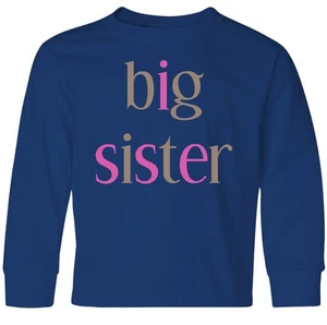 Inktastic Big Sister Youth Long Sleeve T-Shirt Little Sibling Pink Love Older - Picture 1 of 3