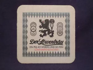 50er Jahre Der Lowenbrau quadratischer Bierdeckel - Bild 1 von 2