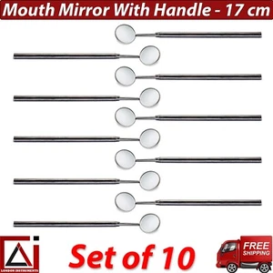 Dentistry Hygienist Examination Tools Dental Mouth Mirror with Handle Set of 10 - Picture 1 of 7
