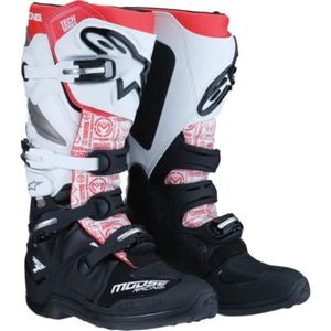 Moose Racing Tech 7 Boots by Alpinestars Black/White/Red 10 0212024-1225-12 - Picture 1 of 1