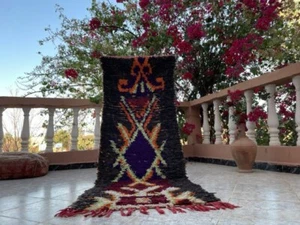 Vintage Moroccan handmade 2'2"x6'2" Bohemian Berber Abstract Colorful Runner - Picture 1 of 12