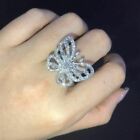 3Ct Round-Cut Vvs1/D Diamond Butterfly Engagement Ring 14K White Gold Finish