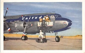 Postal Aviación: Carga de Carga, United Air Lines DC-6 Mainliner, Tarjeta UAL - Imagen 1 de 2