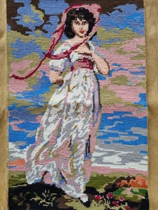 Tapestry 'Pinkie' White Dress Girl - 21" x 12" - Ideal for Cushion or Crafts - Picture 1 of 3