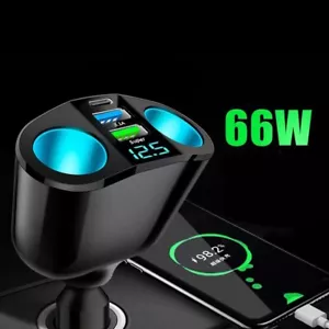 Súper Cargador de Coche 66W 12V/24V Adaptador de Corriente USB Doble Enchufe de Coche - Imagen 1 de 10