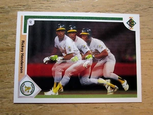 1991 UPPER DECK, BASEBALL, RICKEY HENDERSON, OAKLAND ATHLETICS, HOF, #444, NRMT+ - Picture 1 of 2