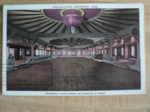 BRIDGEPORT CT Connecticut der RITZ Ballsaal Innenraum 1936 Postkarte - Bild 1 von 2
