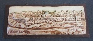 Vintage Jerusalem 8¼” X 3¼” Plaster Wall Plaque Souvenir - Picture 1 of 3