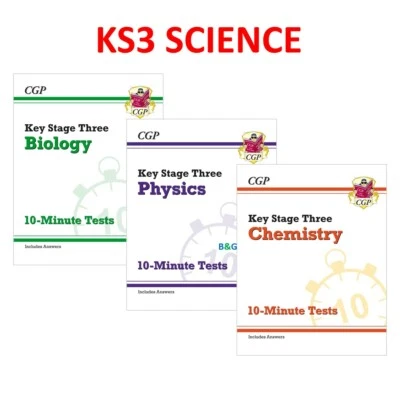 KS3 Biology Physics and Chemistry 10 Minute Tests with Answer Years 7-9 CGP - Image 1 of 4