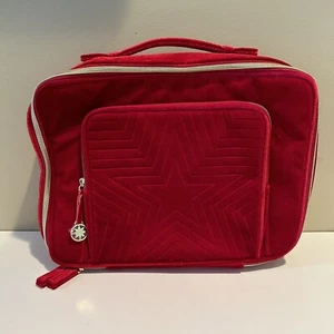 Estee Lauder Train Case Bag 2023 Limited Edition ~Red Velvet~ with Handle - Picture 1 of 10
