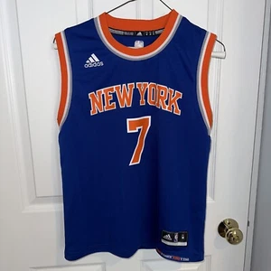 New York Knicks Basketball Jersey Blue Adidas Youth Boys Sz M #7 Anthony - Picture 1 of 3