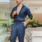 Mens Vintage Cargo Overalls Long Sleeve Jumpsuits Rompers Pants Dungarees Casual