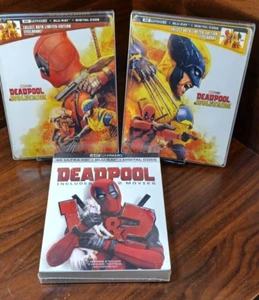 Deadpool 2 Movies 4K+Deadpool & Wolverine 4K Steelbooks-w/PROTECTIVE SLEEVE-NEW! - Picture 1 of 10