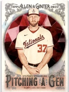 STEPHEN STRASBURG 2022 Topps Allen & Ginter #PAG-10 Washington Nationals - Picture 1 of 2