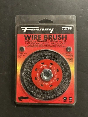 Forney 4 pulgadas Cepillo de rueda de alambre prensado de metal 15000 rpm #72788 5/8"-11 Foto 1 de 2