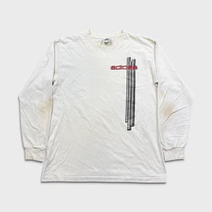 Camisa De Colección Adidas Manga Larga Para Hombre Grande Blanca 3 Rayas Gráfico Años 90 Camiseta - Imagen 1 de 12