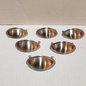 6pc 3" Cup Drawer Pulls light brushed finish - Picture 1 of 6