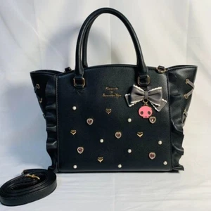 Samantha Vega Kuromi Limited Edition 2-Way Bijou Flutter Tote Sanrio Skull Charm - Picture 1 of 16