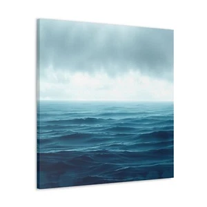 Ocean Wave Canvas Gallery Wrap, Coastal Decor, Nautical Wall Art, Beach House - Picture 1 of 42