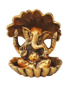 Ganesha Metal Statue Religios Sculpture Figurine Idol 4.8 inch - Picture 1 of 2