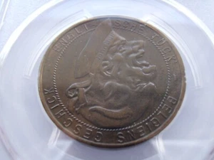 Germany Empire 1914 Satirical Medal Brass France Russia Belgium England PCGSMS63 - Picture 1 of 5