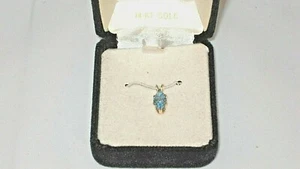 Colgante 14kt con circonita cúbica marquesa azul - Imagen 1 de 2