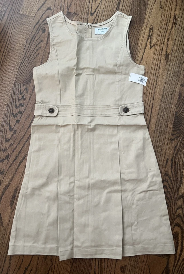 Nuevo con etiquetas Vestido Jersey Beige Uniforme Escolar Antiguo Azul Marino Niñas Talla XL 14-16 Foto 1 de 1