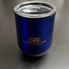 Remington Park Casino OKC Tumbler Wine Cup with Lid Stainless Steel Blue W/Logo