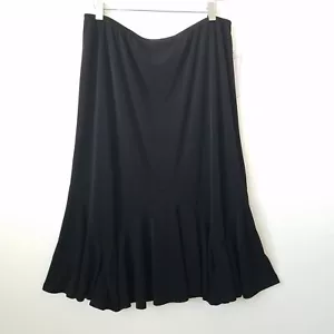 Notations Women 1X Godet Skirt Midi Pull On Whimsygoth Fairy Grunge Witchy Black - Picture 1 of 8