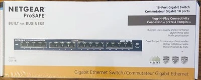 Netgear 16-Port Gigabit Ethernet Unmanaged Switch ProSafe GS116NA NEW SEALED!!! - Image 1 of 4