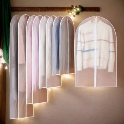 2-12x Kleidersäcke Lange Anzughülle Kleider Kleiderhülle Schutzhülle Kleidersack - Bild 1 von 4