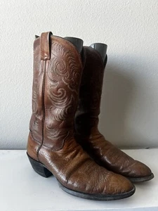Vintage Olathe Stiefel braun Leder Cowboystiefel - US Größe 12 AA (Herren) - Bild 1 von 10