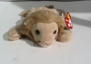 TY Beanie Baby Babies ROARY The Lion P.E. Pellets MINT CONDITION Tag Errors - Picture 1 of 9