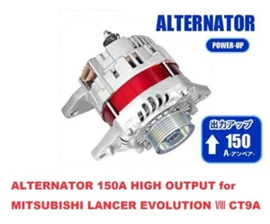 ALTERNADOR 150A ALTO RENDIMIENTO para MITSUBISHI LANCER EVOLUTION VIII CT9A de JAPÓN - Imagen 1 de 6