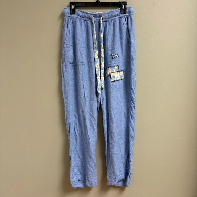 Pantalones de salón Peter Alexander para mujer talla M azules cómodos para perros bordados retazos Foto 1 de 4