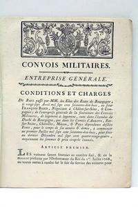MILITÄRKONVOIS ALLGEMEINUNTERNEHMEN MIETBEDINGUNGEN UND AUFLAGEN 1778 - Bild 1 von 6