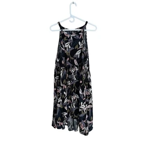 Torrid Kleid Größe 2X schwarz Blätterdruck hochgeschlossen ärmellos elastische Taille ~ gebraucht, in einwandfreiem Zustand! - Bild 1 von 7
