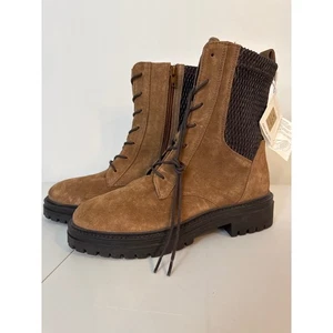 Botas de combate Geox Respira de gamuza de cuero con cordones y suela para mujer - Imagen 1 de 7
