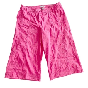 Gaucho Cropped Wide Leg Casual Pants Pink Size 18 Vacation Summer Boho Cruise - Picture 1 of 9