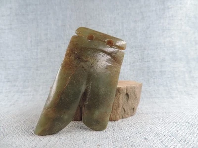 Резная антикварная китайская ручная скульптура из нефрита Хнада кулон статуэтка удачи - Изображение 1 из 4