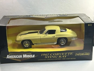 Chevrolet Corvette Stingray Sunfire 1967 de colección ERTL amarillo fundido a presión 1:18 Foto 1 de 4
