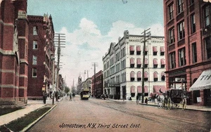 JAMESTOWN NY THIRD STREET EAST 1907 VINTAGE POSTCARD 091525 U - Picture 1 of 2