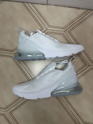 Nike Air Max 270 White Metallic Silver 943345 103 Youth 5 - Image 1 of 4